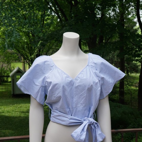 NWOT Parker Side Tie Cotton Top Chevron Stripe Size M - Picture 7 of 8